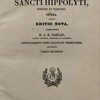 Tatiani Assyrii et Sancti Hippolyti, episcopi et martyris, opera