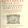 Sanctissimi domini nostri Benedicti papæ XIV. De synodo dioecesana libri tredecim in duos tomos distributi