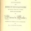 Formules des annonces des fêtes et des solennités qui doivent être lues au prone, dans les églises du Diocèse de Québec