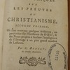 Recherches philosophiques sur les preuves du Christianisme, seconde édition, où l’on trouvera quelques Additions, en particulier sur l’Existence de Dieu, & des Notes propres à faciliter l’intelligence de l’Ouvrage à un plus grand nombre de Lecteurs