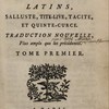Harangues choisies des historiens latins, Salluste, Tite-Live, Tacite, et Quinte-Curce