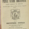 Acta primae synodi dioecesanae Sancti Germani de Rimouski : habitae 24-25-26 diebus Augusti 1870 ; necnon, Constitutiones synodales latae et promulgatae in dicta Synodo, ab Illmo. Ac Revmo. D.D., Joanne Langevin