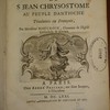 Les Homélies de S. Jean Chrysostôme au peuple d'Antioche