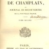 Voyages du sieur De Champlain ou Journal ès découverte de la Nouvelle-France