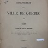 Recensement de la ville de Québec pour 1716