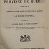 Statuts de la province de Québec. Statutes of the province of Quebec