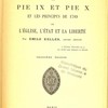 Les syllabus de Pie IX et Pie X et les principes de 1789 ou l’église, l’état et la liberté