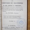 Histoire du Bas-Empire, en commençant à Constantin le Grand