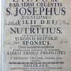 Lilium paradisi coelestis S. Josephus, dignissimus Filii Dei in terris nutritius, integerrimus Virginis Deiparæ sponsus, Omni hominum conditioni ad æstimandum, colendum, & imitandum libris tribus propositus