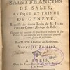 L'esprit de saint François de Sales, évêque et prince de Genève