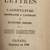 Papiers et lettres sur l'agriculture recommandés à l'attention des cultivateurs canadiens