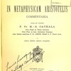 In metaphysicam aristotelis