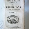 Nic. Cragii Ripensis De republica Lacedaeoniorum libri IV