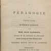 Cours de pédagogie ou Principes d'éducation