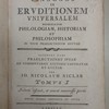 Primae lineae isagoges in eruditionem universalem nominatim philologiam, historiam et philosophiam in usum praelectionum ductae