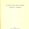 La legge nuova della libertà secondo S. Tommaso