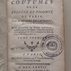 Texte des coutumes de la prévôté et vicomté de Paris