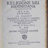 De Religione Muhammedana Dissertatio