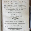 Vies des pères, des martyrs, et des autres principaux saints, tirées des actes originaux, et des monuments les plus authentiques ; avec des notes historiques et critiques. Ouvrage traduit de l'anglois