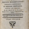 Catéchisme philosophique, ou, Recueil d'observations propres à défendre la religion chrétienne contre ses ennemis