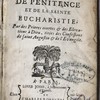 Exercices sur les Sacremens de penitence et de la sainte Eucharistie, par des Prieres courtes et des Elevations à Dieu, tirées des Confessions de saint Augustin et de l'Évangile