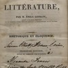 Traité théorique et pratique de littérature