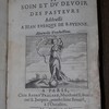 Le livre de S. Grégoire le Grand, pape premier du nom, Du soin et du devoir des pasteurs, addressé à Jean, evesque de Ravenne