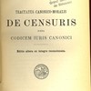 Tractatus canonico-moralis de censuris juxta codicem juris canonici