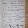 Instructions courtes et familières pour tous les dimanches et les principales fêtes de l'année. en faveur des pauvres & particulièrement des gens de la campagne, Première année, sur les Évangiles