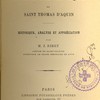 La clef de la somme théologique de Saint Thomas d’Aquin. Historique, analyse et appréciation.