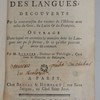 Les élémens primitifs des langues, découverts par la comparaison des racines de l'hébreu avec celles du grec, du latin & du françois : ouvrage dans lequel on examine la manière dont les langues ont pu se former, et ce qu'elles peuvent avoir de commun