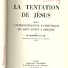 La tentation de Jésus dans l’interprétation patristique de Sain Justin à Origène.