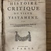 Histoire critique du Vieux Testament