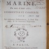 Ordonnance de la marine du mois d'août 1681, commentée et conférée sur les anciennes ordonnances, le droit romain, & les nouveaux règlemens