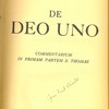 De Deo uno : commenarium in primam partem S. Thomae