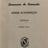 Annuaire du Séminaire de Rimouski : Année académique 1959-60