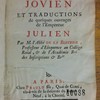 Histoire de l'empereur Jovien, et traductions de quelques ouvrages de l'empereur Julien
