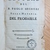 Lettere del P. Paolo Segneri sulla materia del probabile