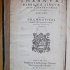 Thesauri Hebraicæ linguæ, olim a Sante Pagnino Lucensi conscripti, epitome, Cui accessit grammatices libellus ex optimis quibusque grammaticis collectus