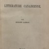 Histoire de la littérature canadienne