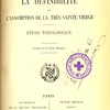 La définibilité de l’assomption de la Très Sainte Vierge. Étude théologique (Extrait de la Revue Thomiste)