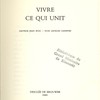 Vivre ce qui unit