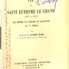 Vie de Saint Euthyme le Grand (377-473). Les moines et l’Église en Palestine au Ve siècle.