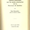 Aperçu historique sur les petits séminaires de la Province de Québec