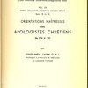 Orientations maîtresses des apologistes chrétiens de 270 à 361