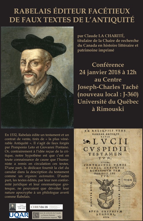 Rabelais éditeur facétieux de faux textes de l’Antiquité