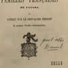 Histoire des grandes familles françaises du Canada ou aperçu sur le chevalier Benoist et quelques familles contemporaines