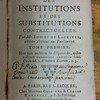 Traité des institutions et des substitutions contractuelles