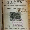 La politique du chevalier Bacon, chancelier d'Angleterre