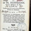 La medecine théologique, ou La medecine créée, telle qu'elle se fait voir ici, sortie des mains de Dieu, Créateur de la Nature, et regie par ses lois. Ouvrage, ou s'explique l'hygieine par les principes du méchanisme; puis par de semblables notions tirées des Sciences les plus propres à perfectionner la Médecine, l'on y développe les idées des vraies causes des maladies, de l'ordre auquel elles appartiennent, et de leurs vrais remèdes. On y a joint à la fin les thèses de médecine de l'auteur de ce traité